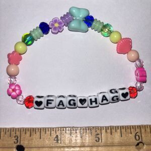 Handcrafted Beaded Stretch Bracelet Blue Y2K Aesthetic Trendy Unisex Jewelry